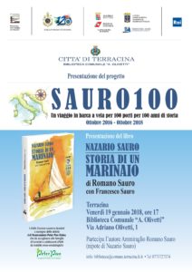 TERRACINA - Presentazione progetto "SAURO100" e libro "Nazario Sauro. Storia di un marinaio" presso la Biblioteca Comunale "Olivetti" @ Terracina - Biblioteca Comunale "A. Olivetti" | Terracina | Lazio | Italia