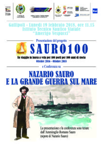 GALLIPOLI - Conferenza "Nazario Sauro e la Grande Guerra sul mare" presso l'Istituto Nautico @ Istituto Tecnico Nautico Amerigo Vespucci